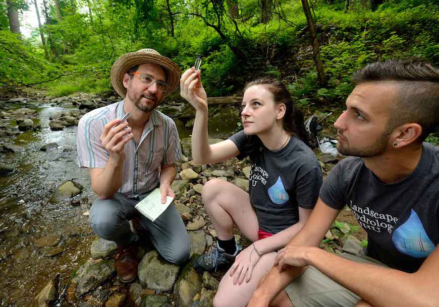 Ciaran Harman with students